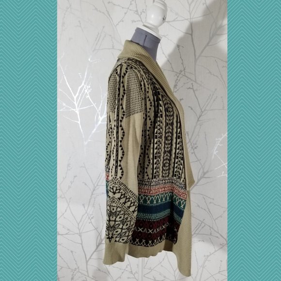 Staring at Stars Geometric Open Front Cardigan - Picture 3 of 6